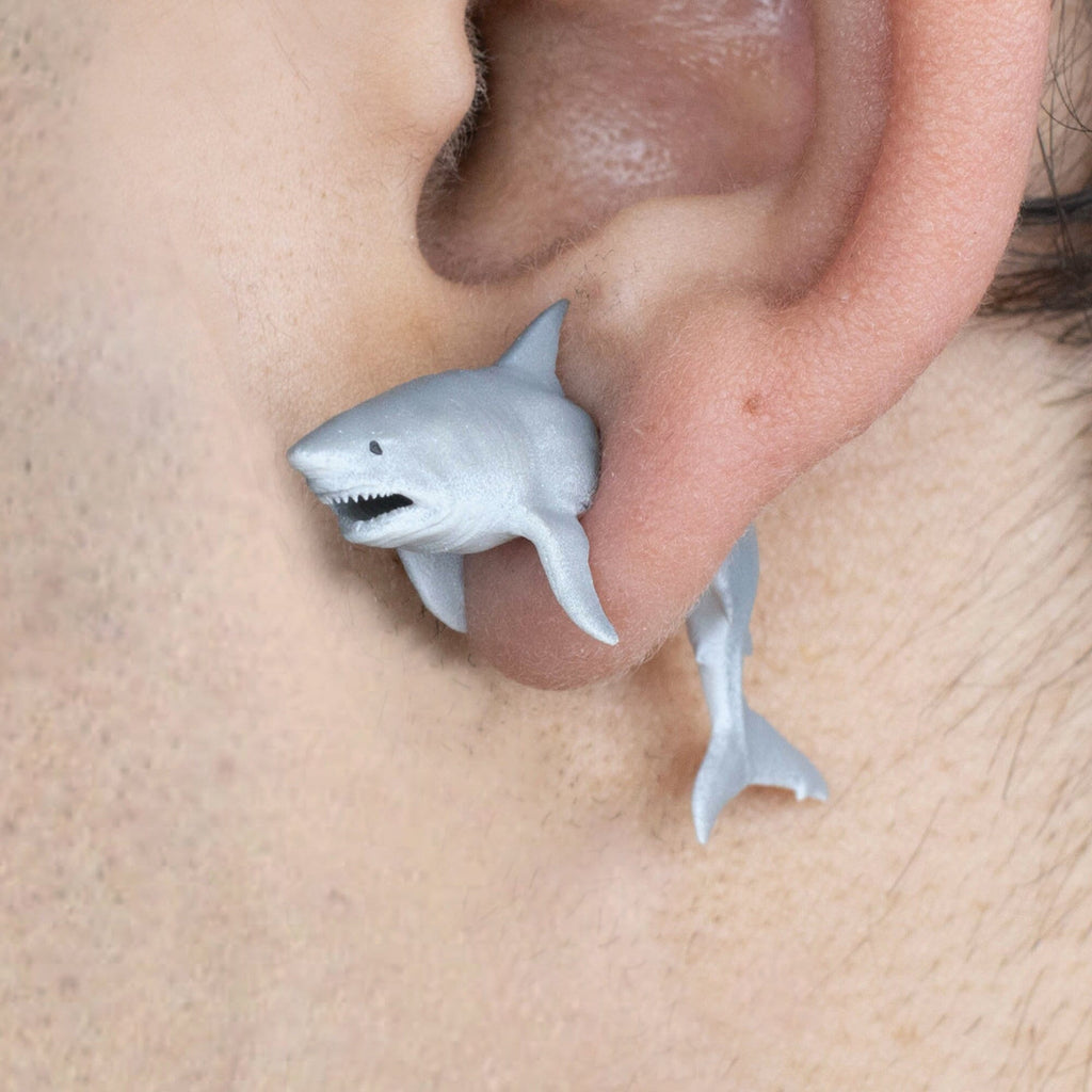 Great White Shark Earrings KookiStudios
